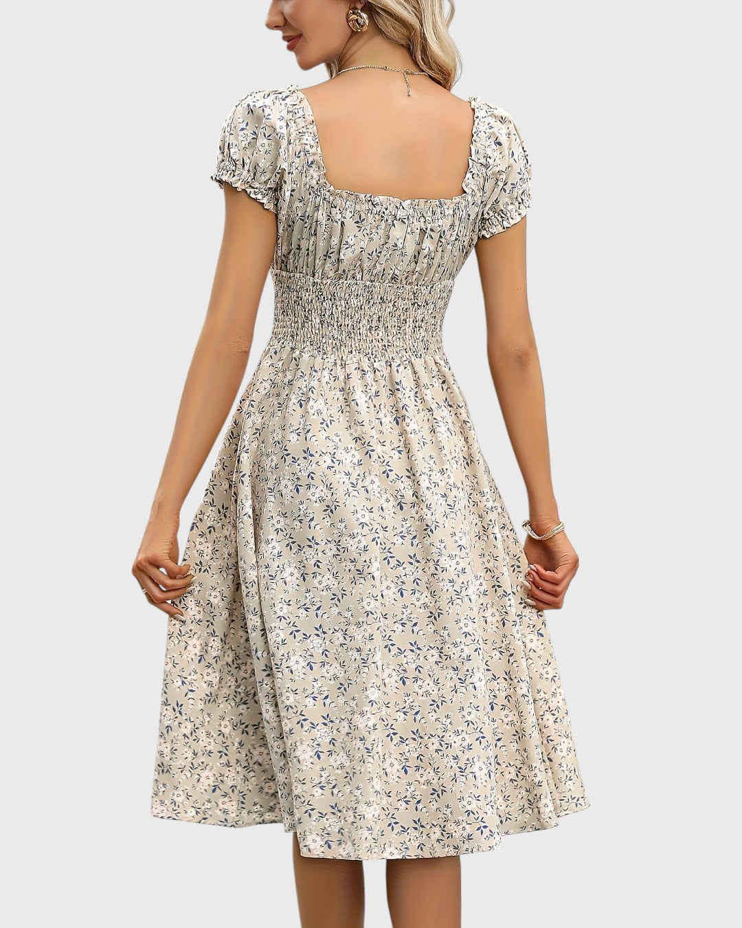 Noor™ | Robe Fleurie avec Manches Bouffantes