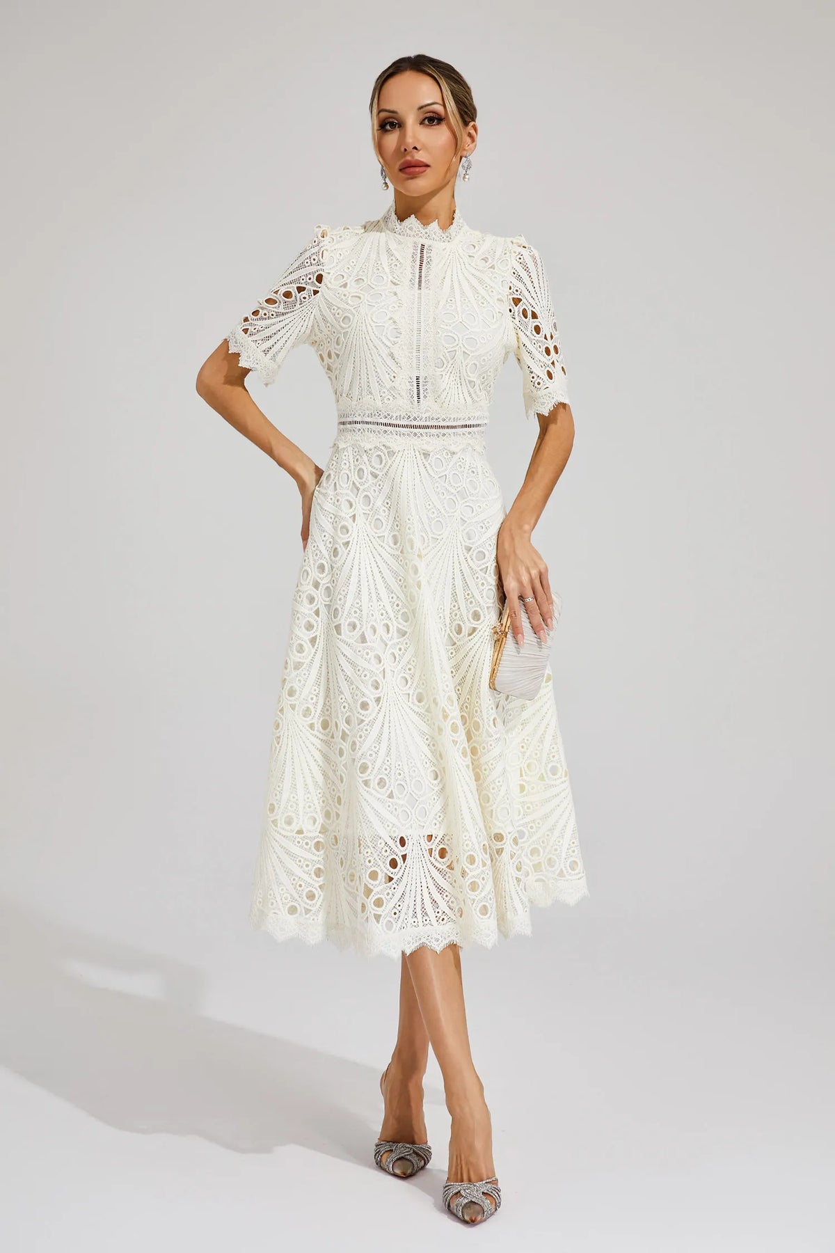 Violette™| Robe avec Broderie Florale