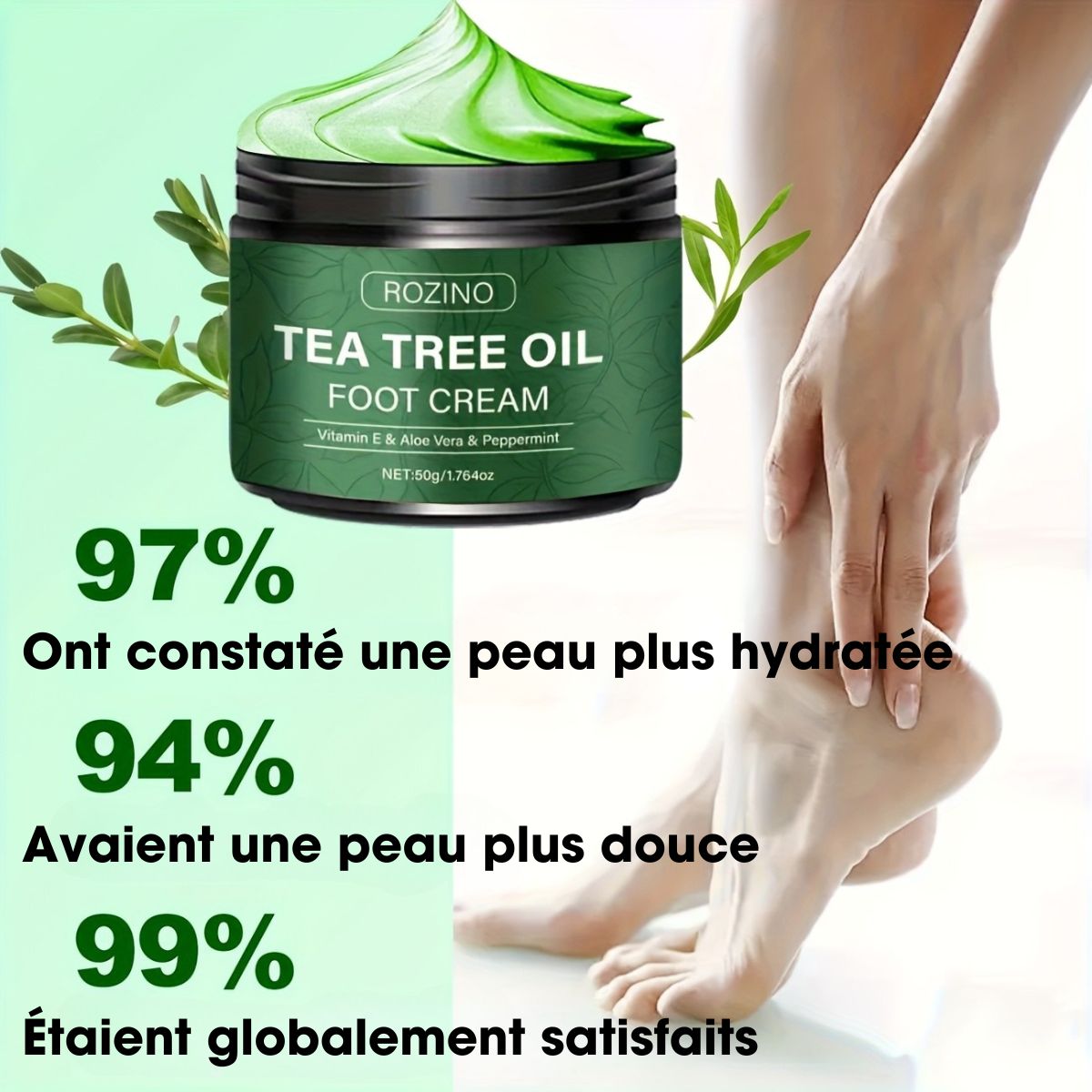 Rozino™ | Crème pour les pieds à l'huile de théier