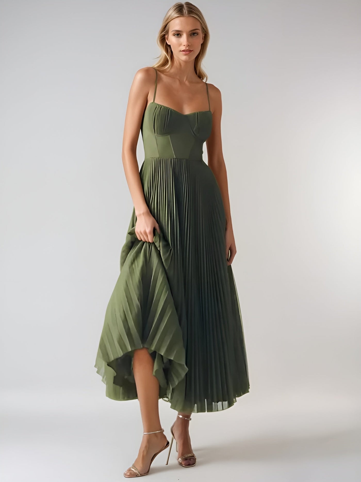 Veronika™ | Élégante Robe Olive
