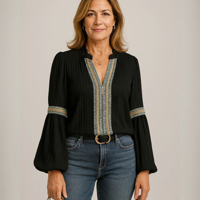 Louise™ | Blouse Vintage à Col en V