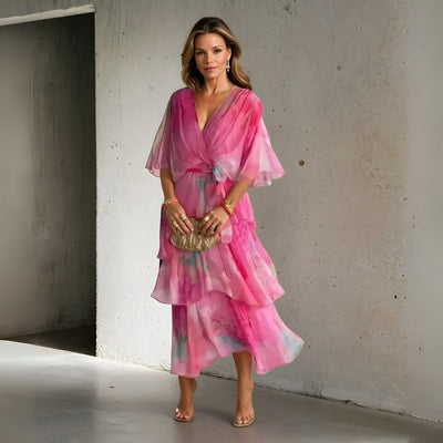 Sylviane™ | Robe à Couches Fleuries