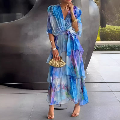 Sylviane™ | Robe à Couches Fleuries