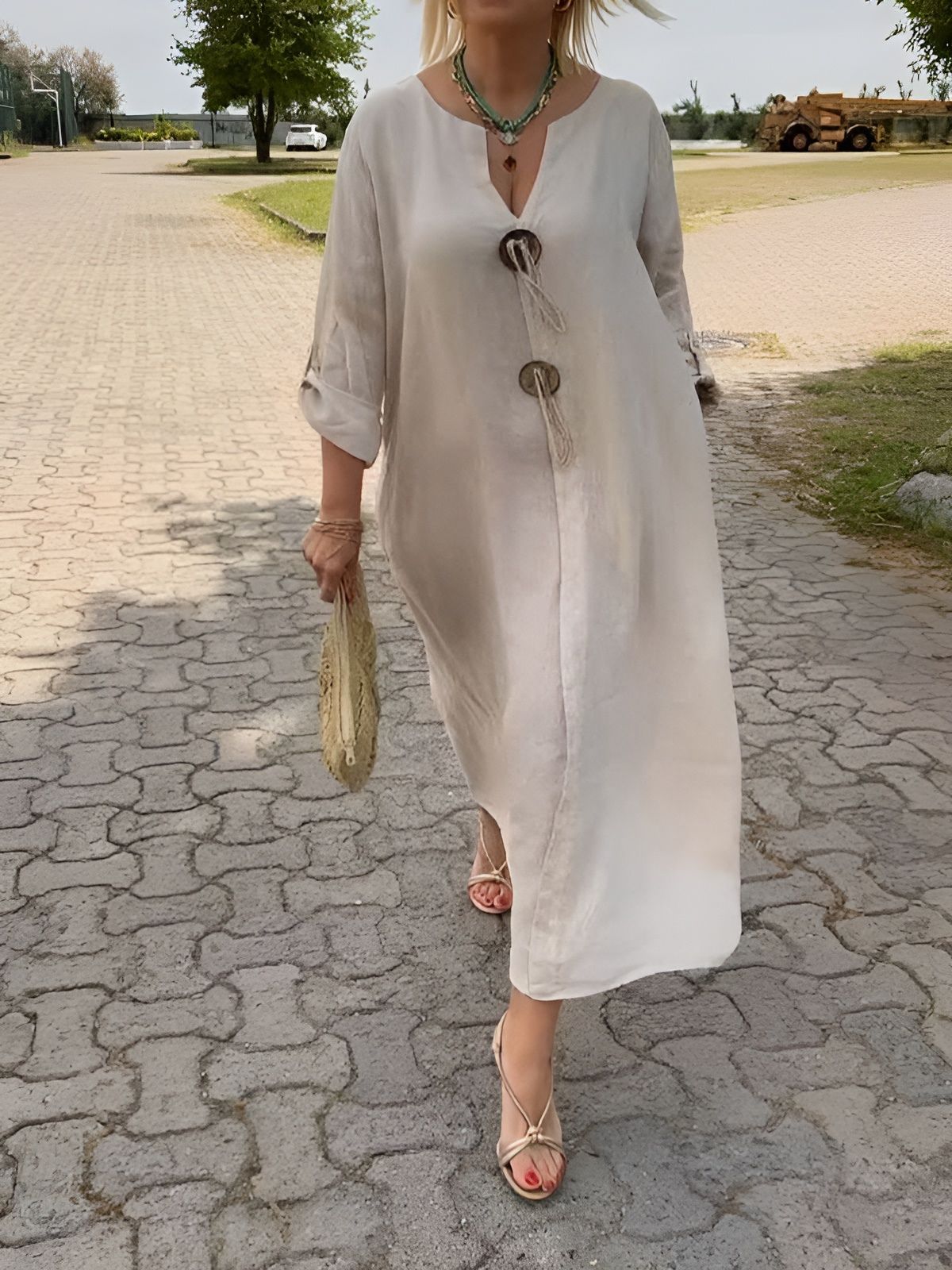Claire™ | Robe en Coton et Lin Mélangés