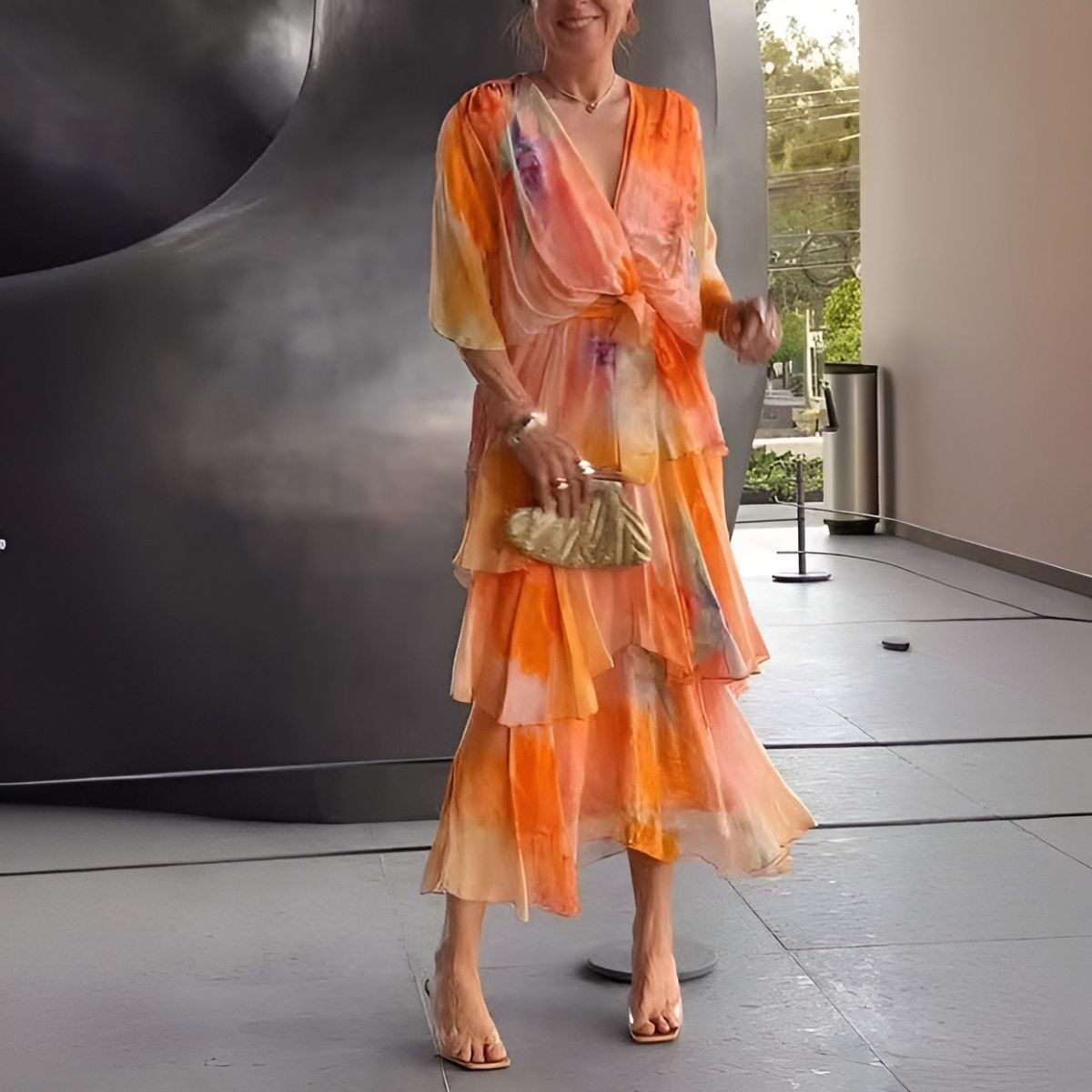 Sylviane™ | Robe à Couches Fleuries