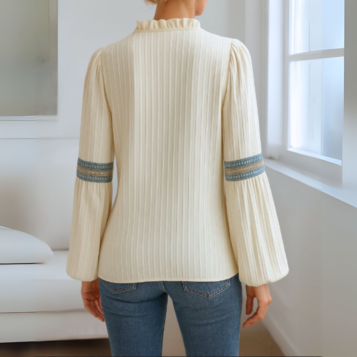 Louise™ | Blouse Vintage à Col en V