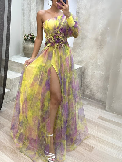 Rosalie™ | Robe Longue Asymétrique à Fleurs