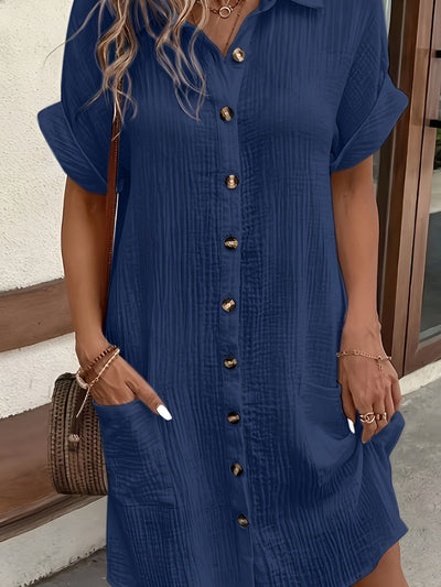 Lénaëlle™ | Robe Chemise Boutonnée Décontractée