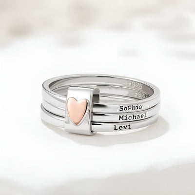 Amoria™ | Bague Personnalisée avec Noms Gravés