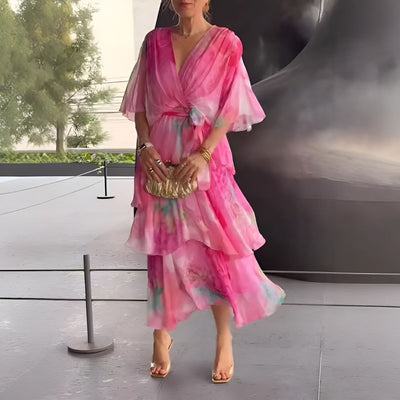 Sylviane™ | Robe à Couches Fleuries