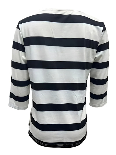 Denise™ | T-shirt à Imprimé Rayé