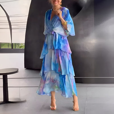 Sylviane™ | Robe à Couches Fleuries