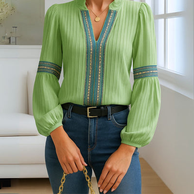 Louise™ | Blouse Vintage à Col en V