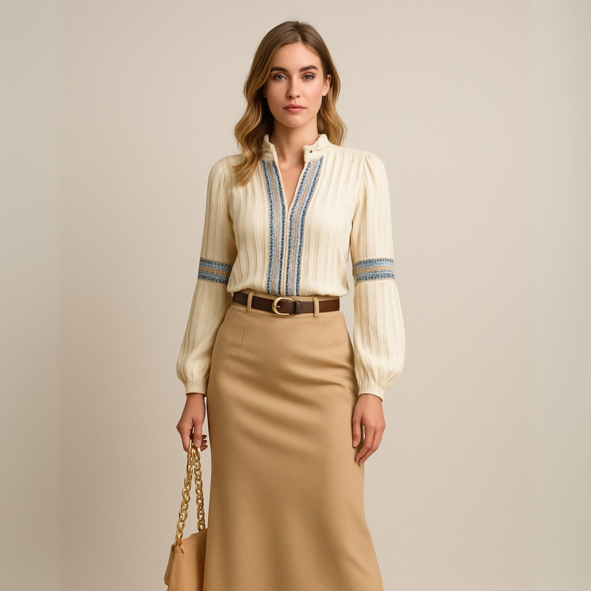 Louise™ | Blouse Vintage à Col en V