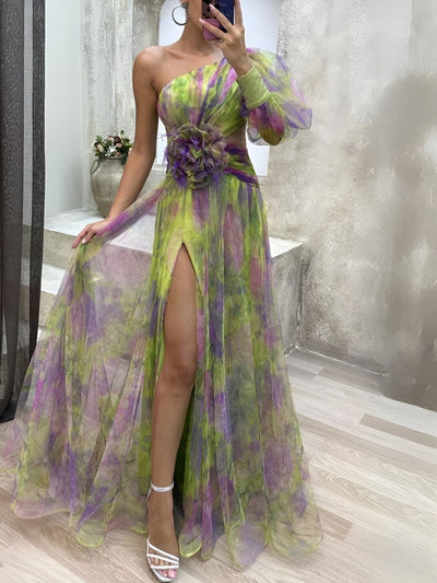 Rosalie™ | Robe Longue Asymétrique à Fleurs