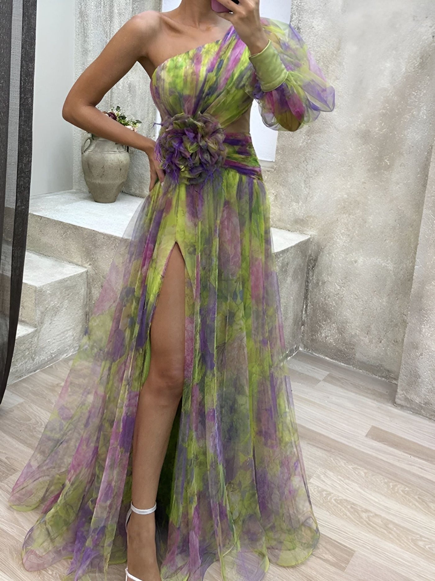 Rosalie™ | Robe Longue Asymétrique à Fleurs
