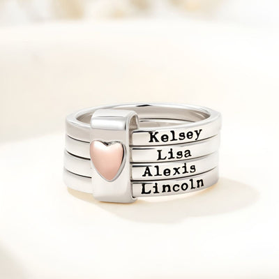 Amoria™ | Bague Personnalisée avec Noms Gravés
