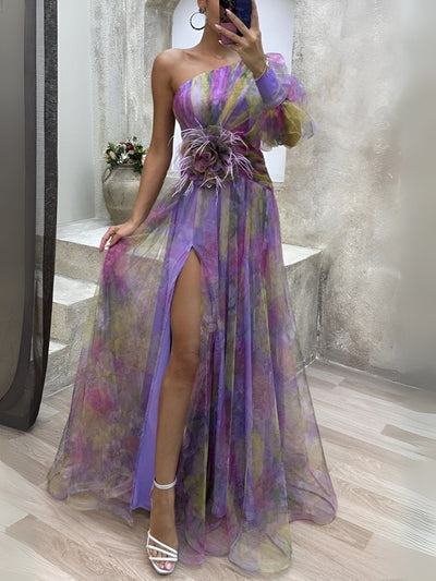 Rosalie™ | Robe Longue Asymétrique à Fleurs
