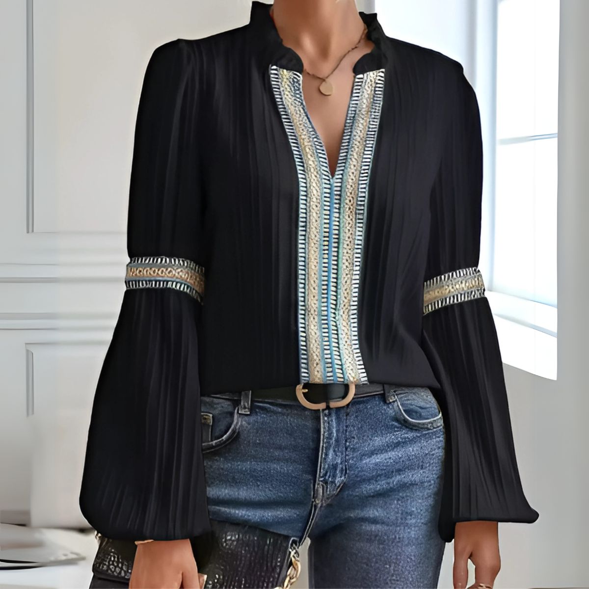 Louise™ | Blouse Vintage à Col en V