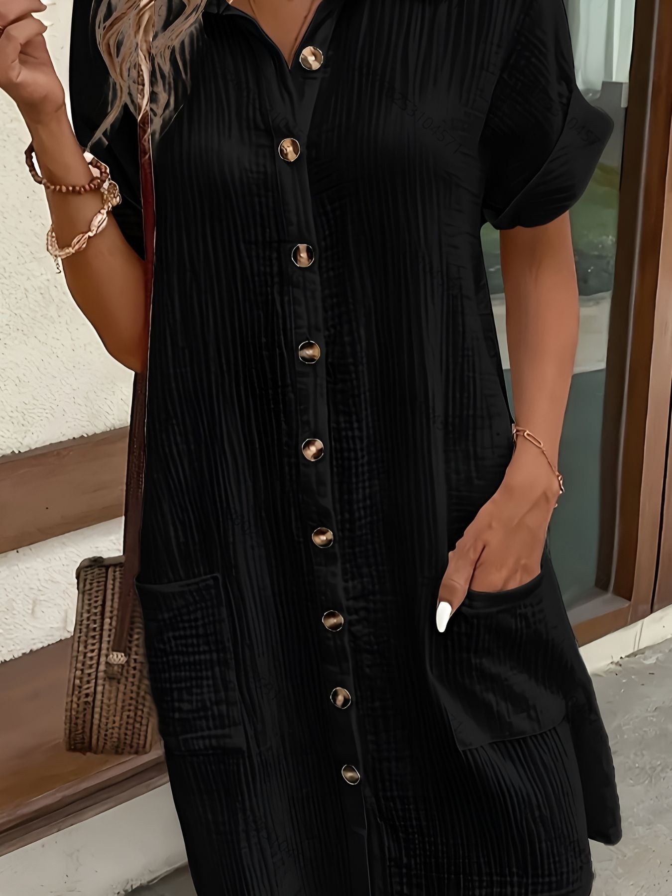 Lénaëlle™ | Robe Chemise Boutonnée Décontractée