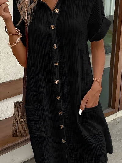 Lénaëlle™ | Robe Chemise Boutonnée Décontractée
