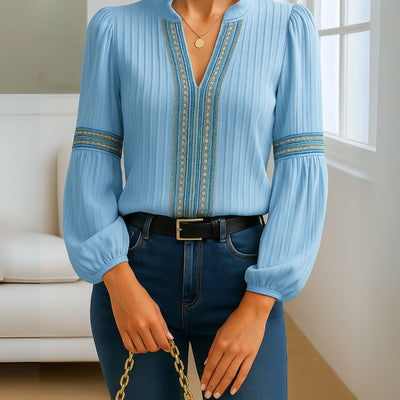 Louise™ | Blouse Vintage à Col en V