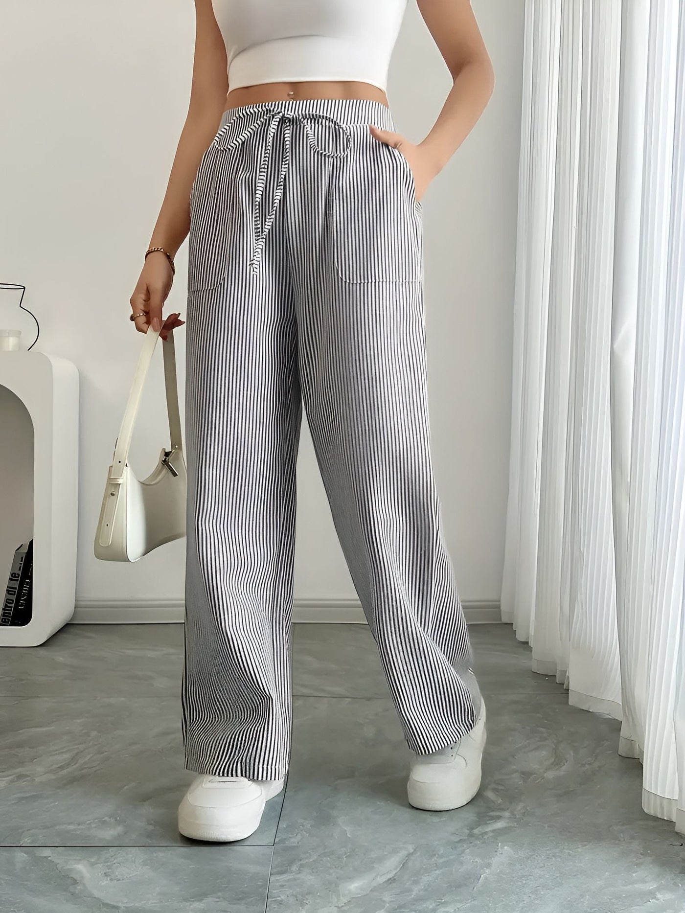 Disa™ | Pantalon Rayé Élégant