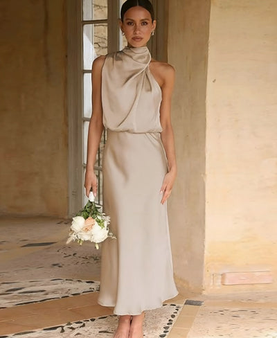 Sélène™ | Robe Midi Taille Haute