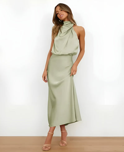 Sélène™ | Robe Midi Taille Haute