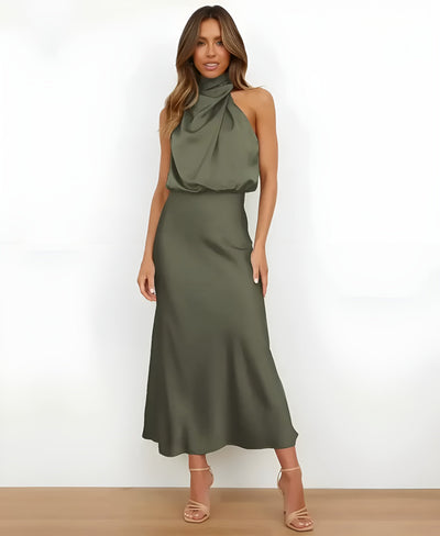 Sélène™ | Robe Midi Taille Haute