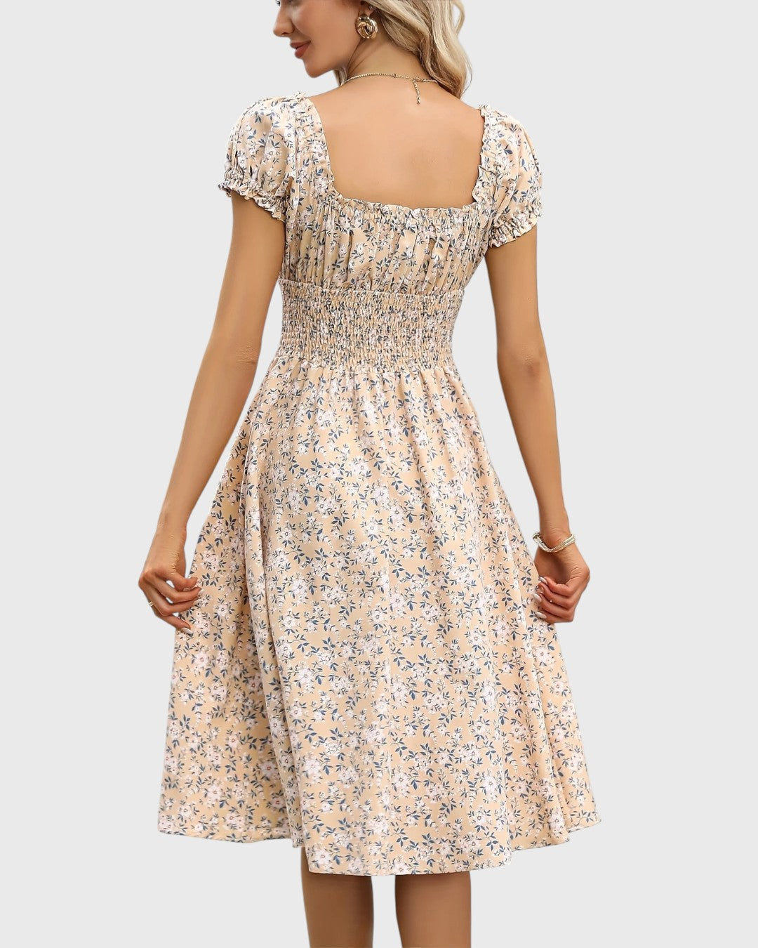 Noor™ | Robe Fleurie avec Manches Bouffantes