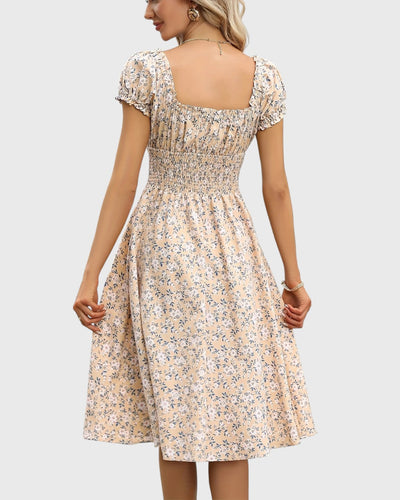 Noor™ | Robe Fleurie avec Manches Bouffantes
