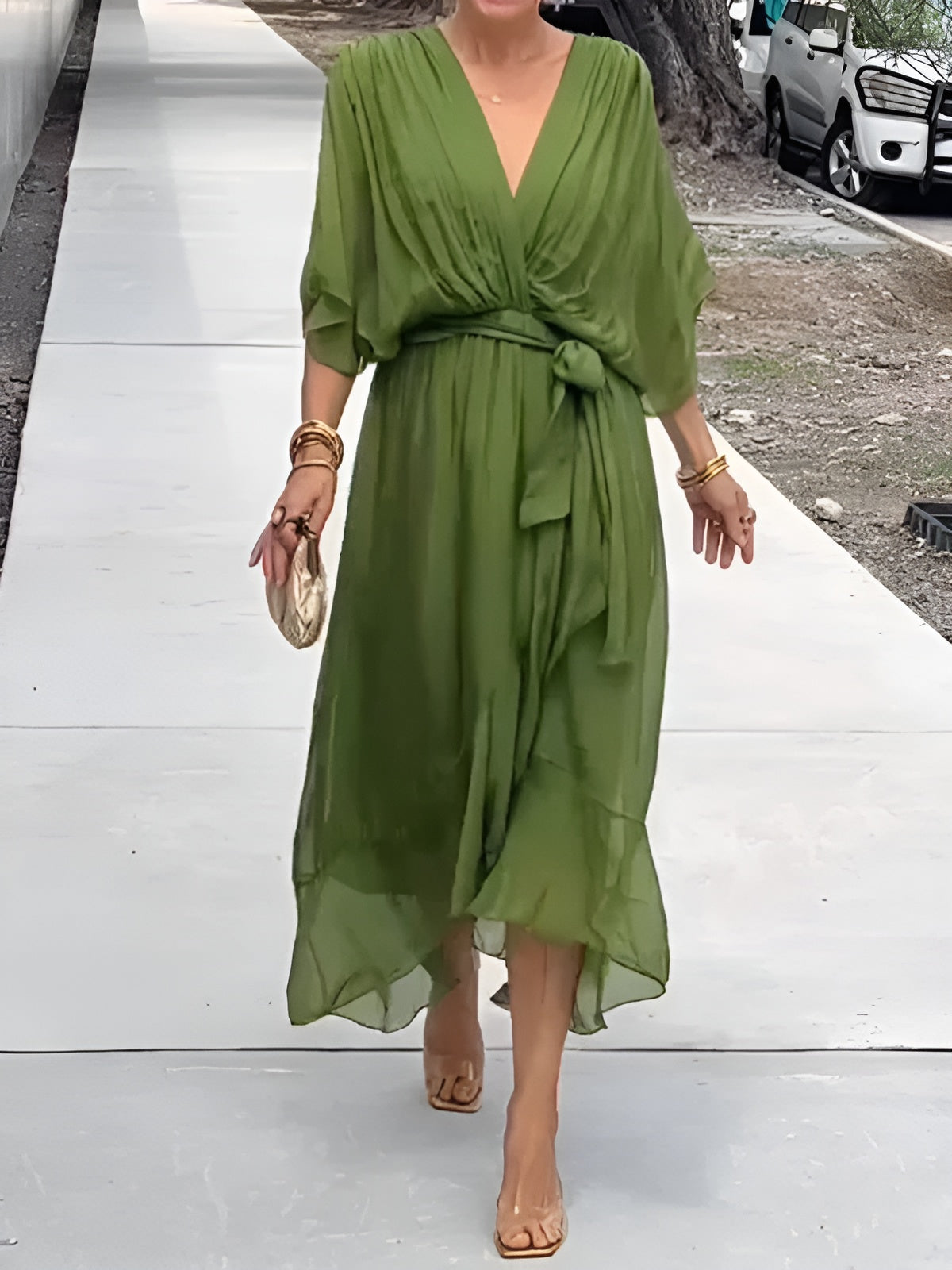 Annie™ | Robe en Chiffon à Décolleté en V