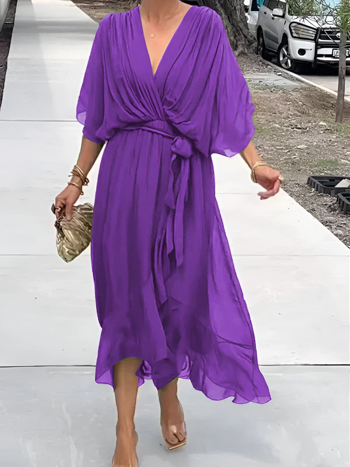 Annie™ | Robe en Chiffon à Décolleté en V