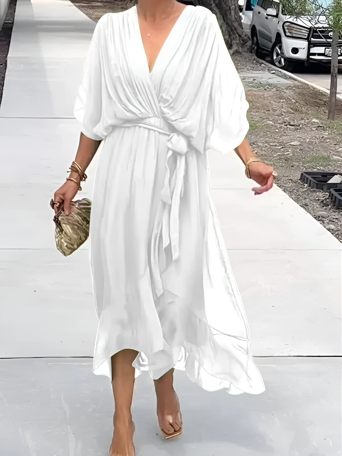 Annie™ | Robe en Chiffon à Décolleté en V