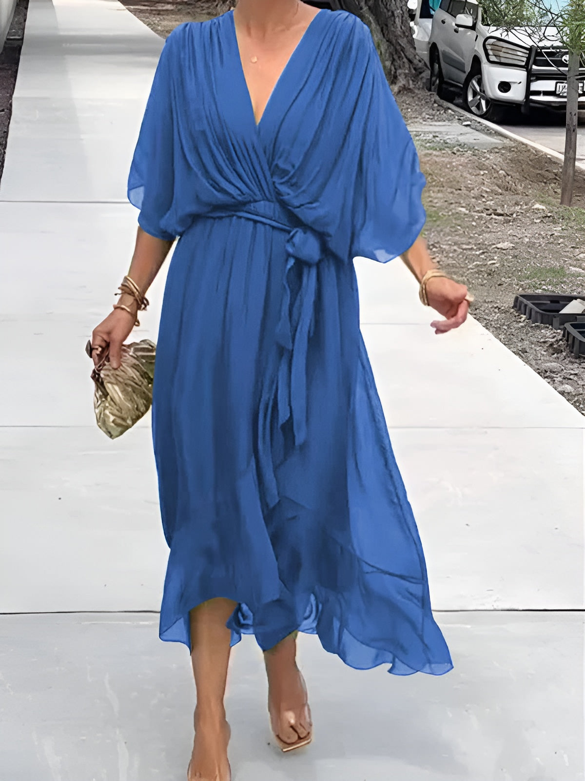 Annie™ | Robe en Chiffon à Décolleté en V