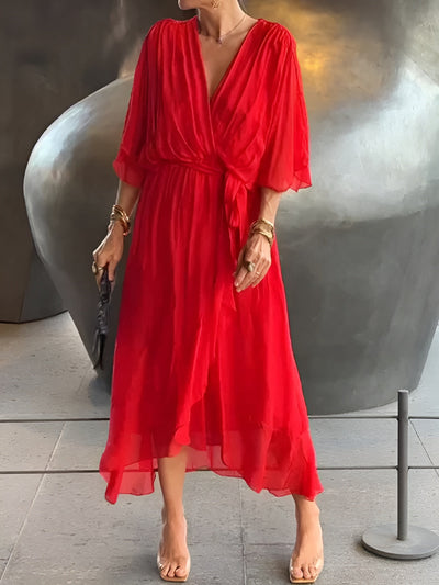 Annie™ | Robe en Chiffon à Décolleté en V