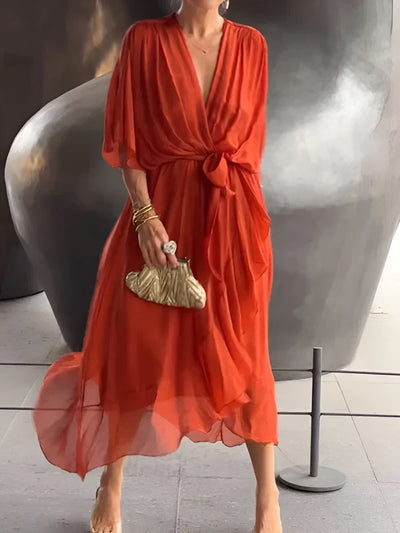 Annie™ | Robe en Chiffon à Décolleté en V