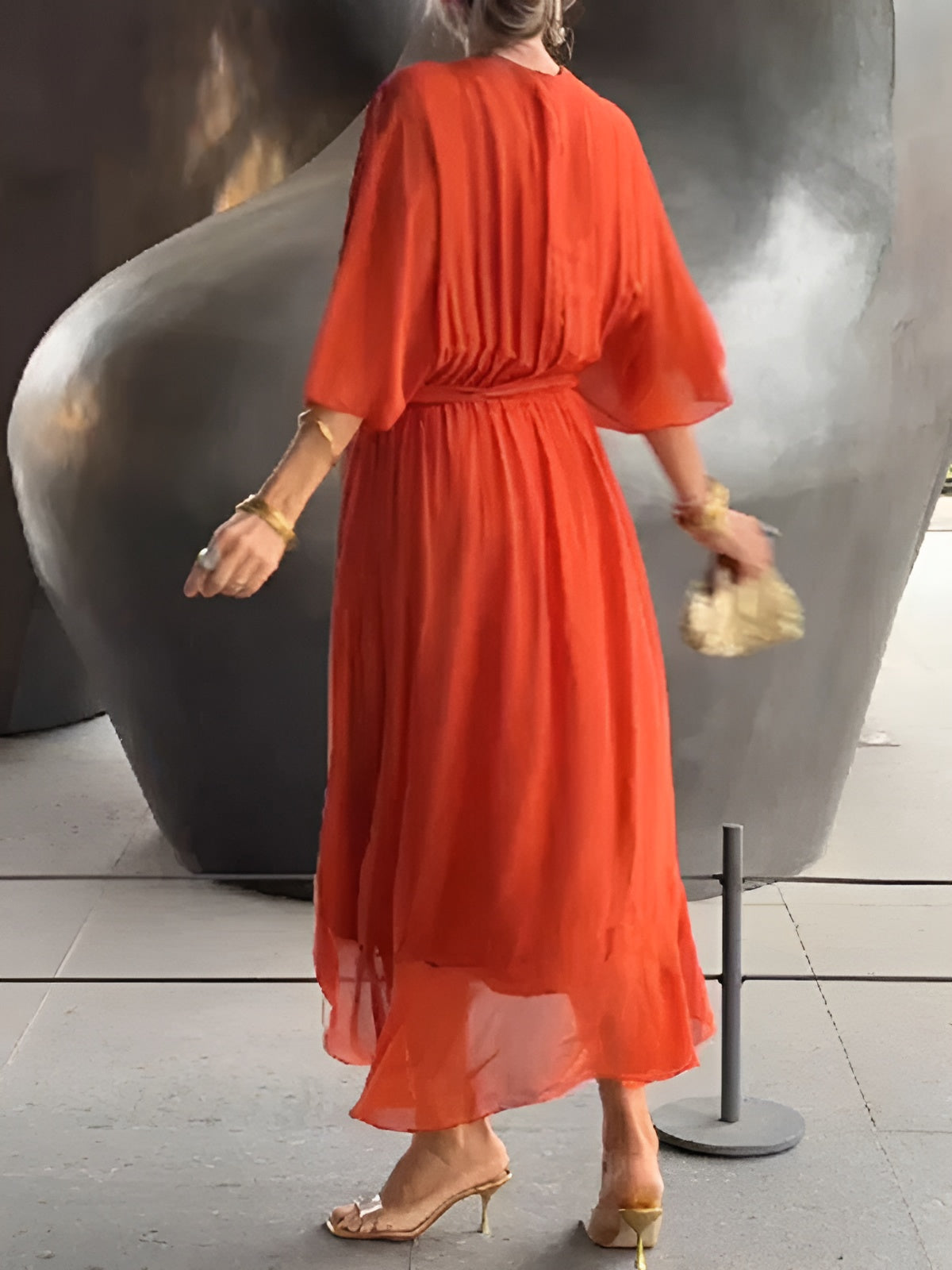 Annie™ | Robe en Chiffon à Décolleté en V