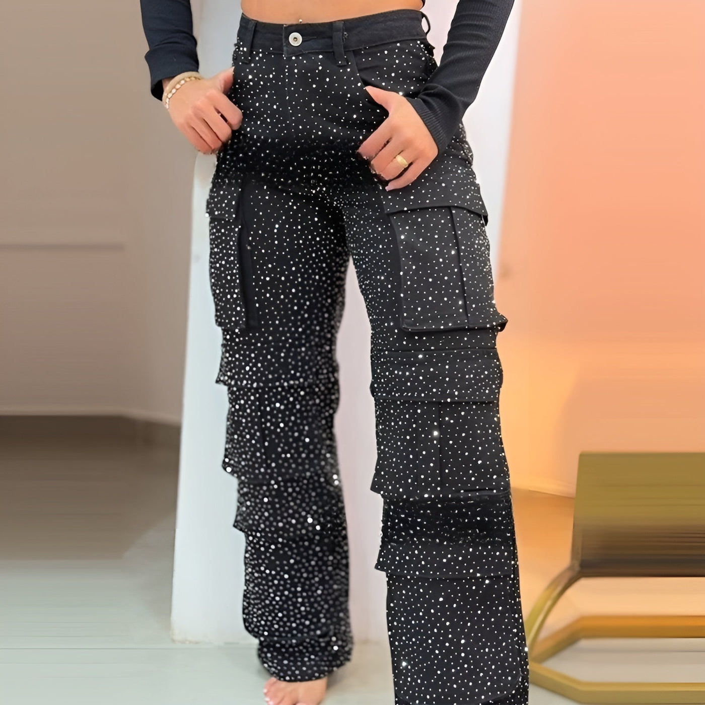 Morgane™ | Pantalon avec Strass